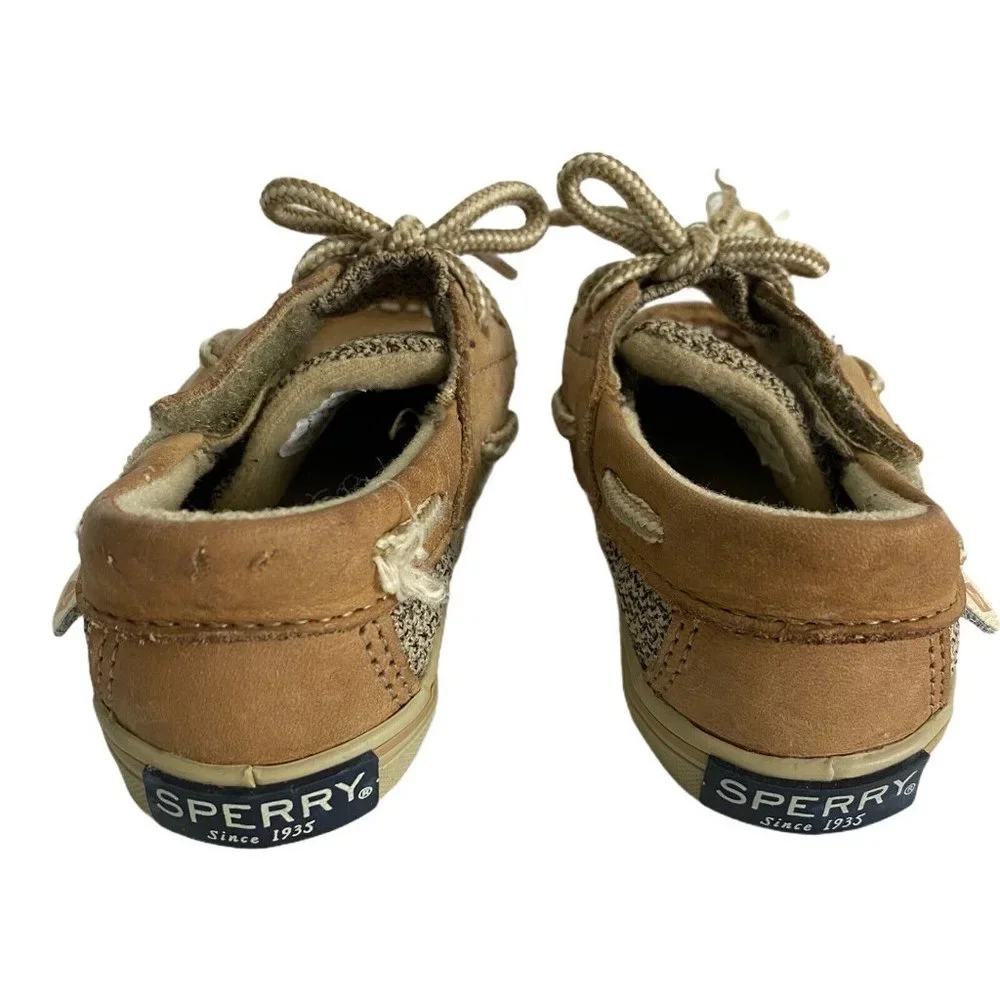 Sperry Baby Toddler Shoes Size 2M 2 Months  Boat Shoes Brown Slip On Hook & Loop